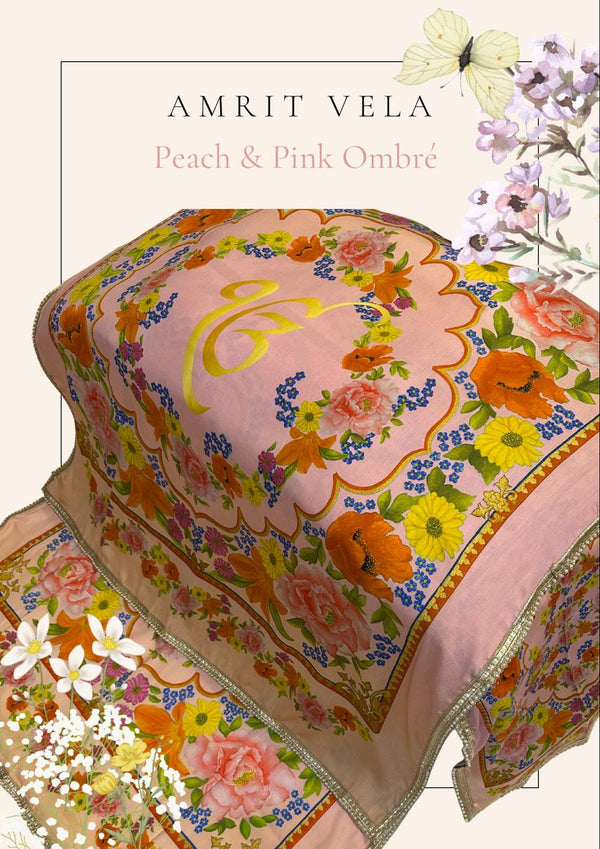 Amrit Vela Peach and Pink Ombré